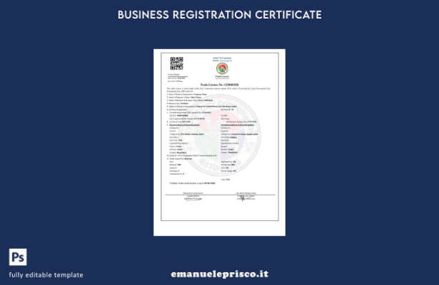 stile verificato Licenza commerciale Bangladesh Sylhet Modello Word e PDF
